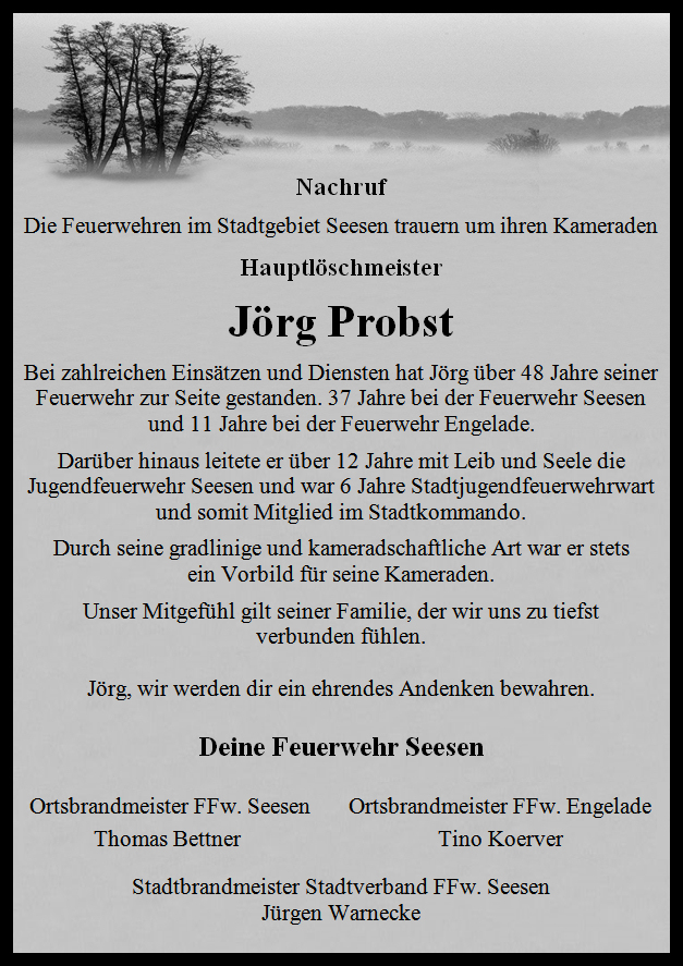 Nachruf Joerg Probst
